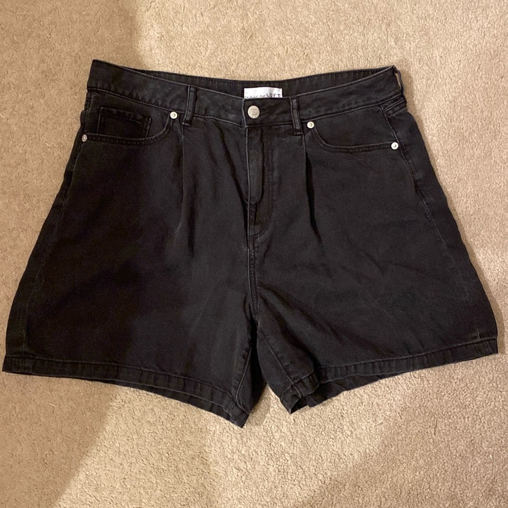 Loft black denim jean shorts